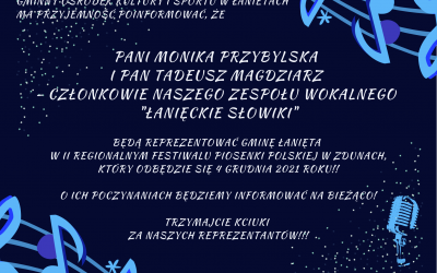 Członkowie zespołu „Łanięckie Słowiki” wezmą udział w II Festiwalu Piosenki Polskiej w Zdunach!!!